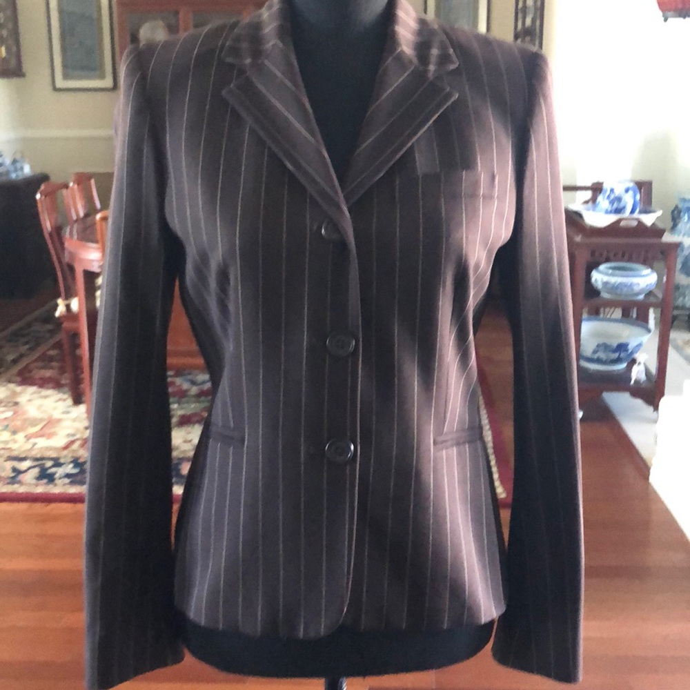 Striped jacket. Light wool